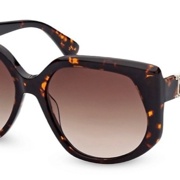 NWT Max Mara 58mm Oversized Gradient Sunglasses DARK HAVANA - Picture 3 of 10